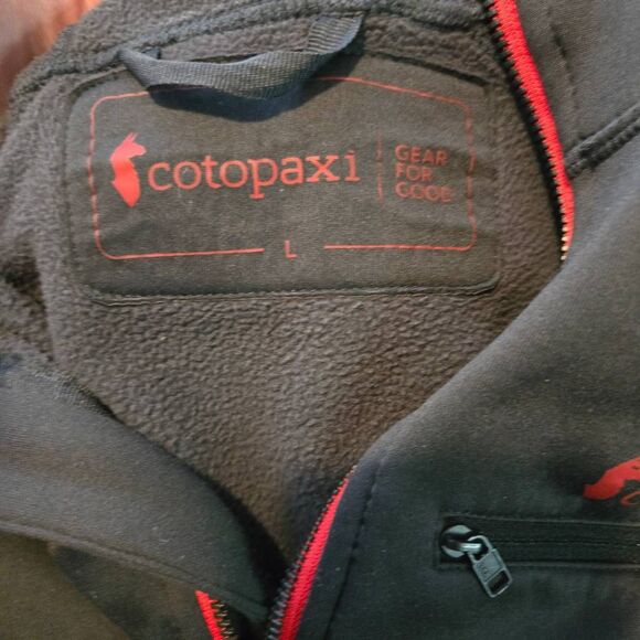 Cotopaxi Men's Size Large Sambaya Stretch Fleece Hood Black Red - Picture 5 of 6